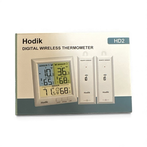 Hodik Other - Hodik Digital Wireless Thermometer HD2 White Two Remote Sensors